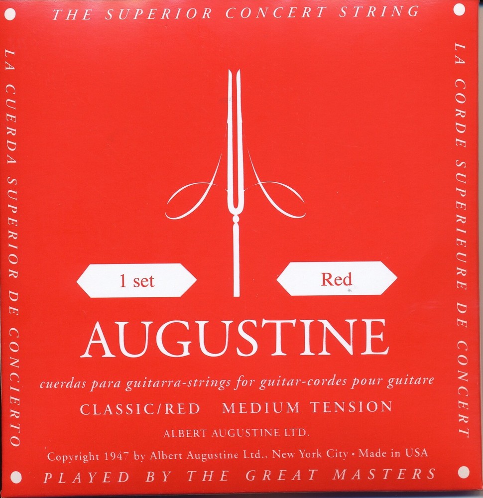 Augustine Red Medium Tension, Classical Guitar Strings (AUGREDSET)