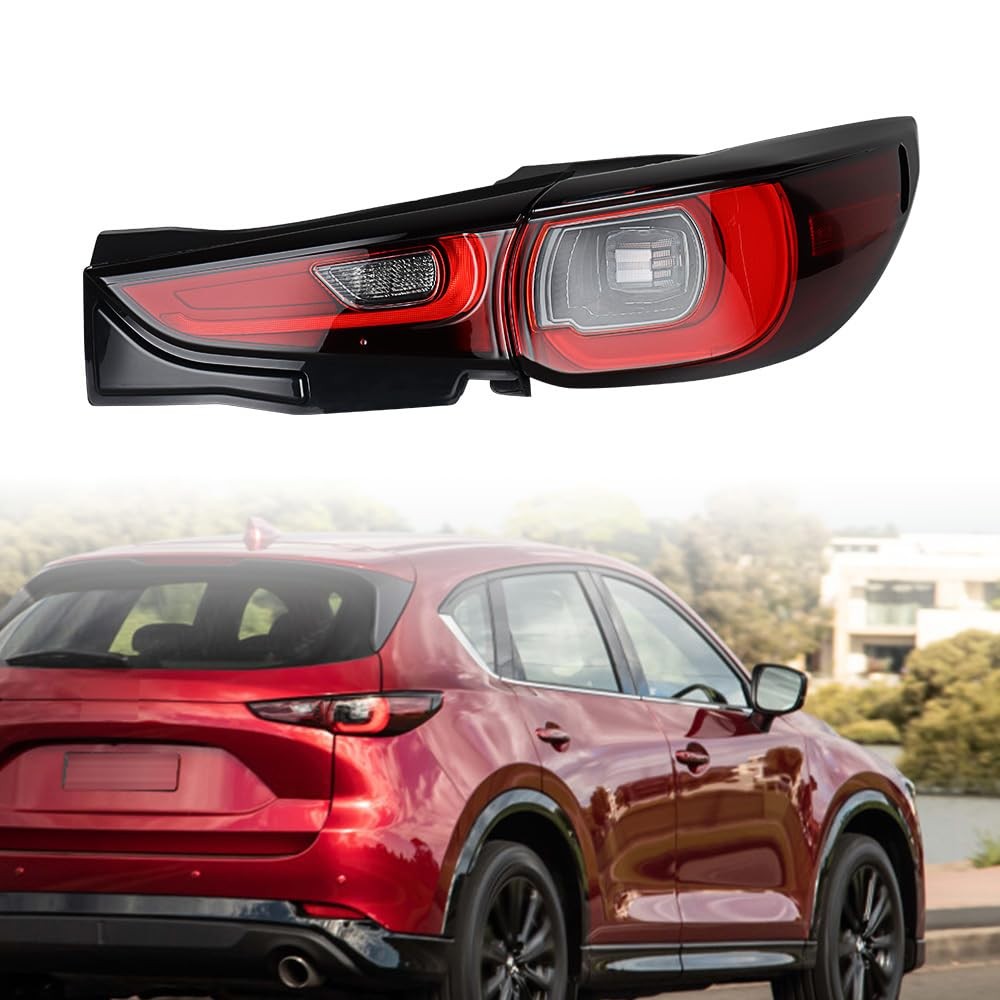 外内尾灯适用于 2022 - 2024 CX5 右侧红色透明镜头 LED 卤素灯