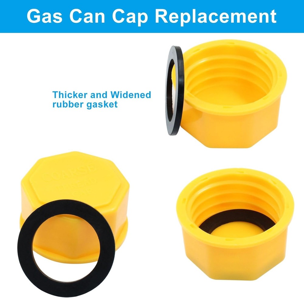5 Gallon Gas Can Cap Replacement, 3 Pcs Coarse Thread Plastic Caps, Universal