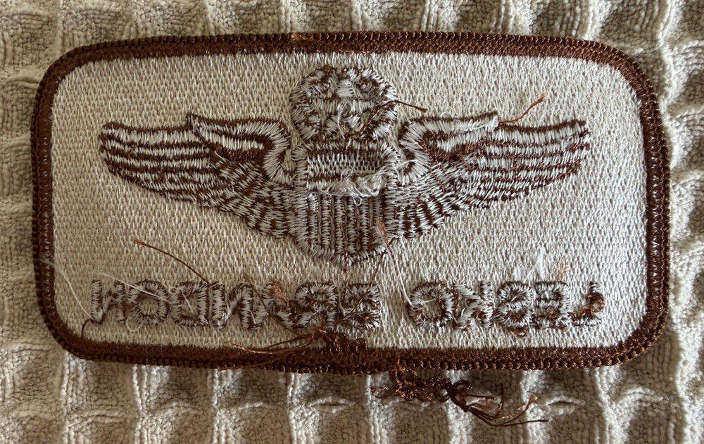 USAF Flight Crew Name Tag Patch Tan Brown Named