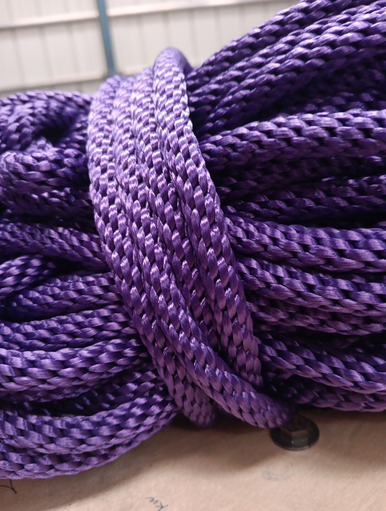 3/8” x 190ft. Solid Braid Polyester Rope. Made in USA. Purple