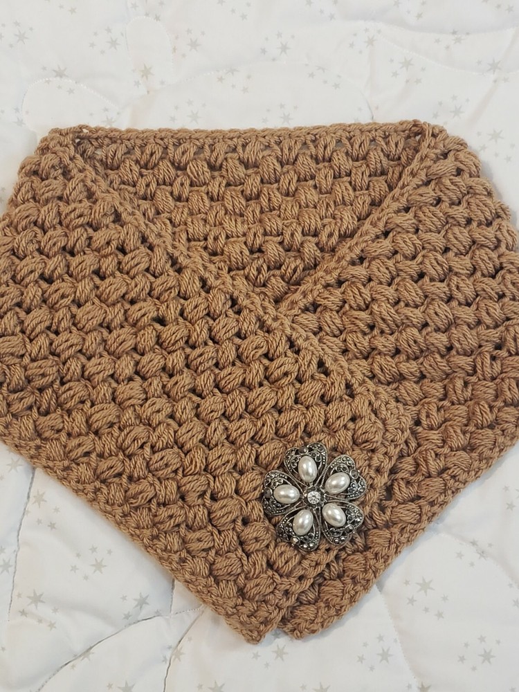 Hand crocheted beige Neckwarmer