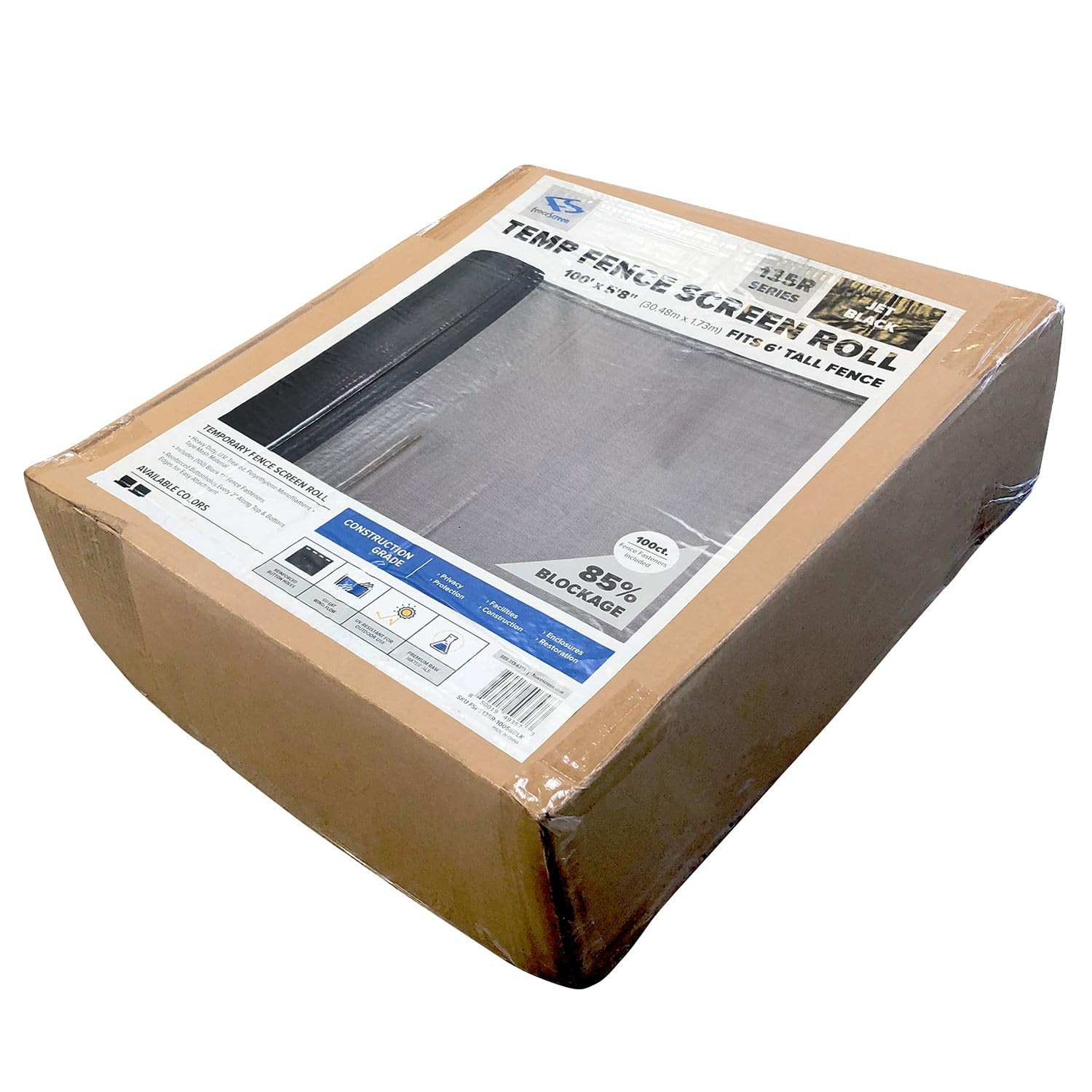 6ft x 100ft Black Fence Privacy Screen Raw - 85% Blockage Windscreen for Temp...