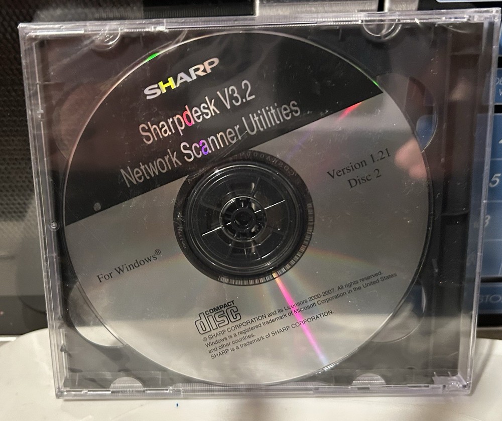 New Sharp Sharpdesk V3.2 Network Scanner Utilities For Windows 2 Disc Set
