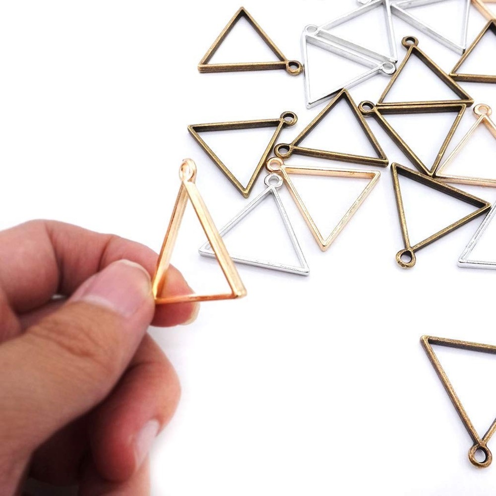 DonLeeving Luckycivia 30 PACK Triangle Framework Open Small, Rose Gold,Silver