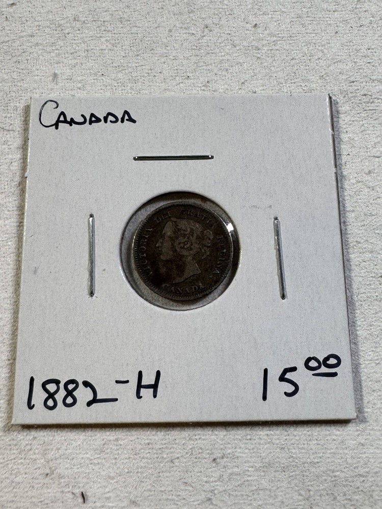 1882-H Canada 5 Cents Small Silver Coin