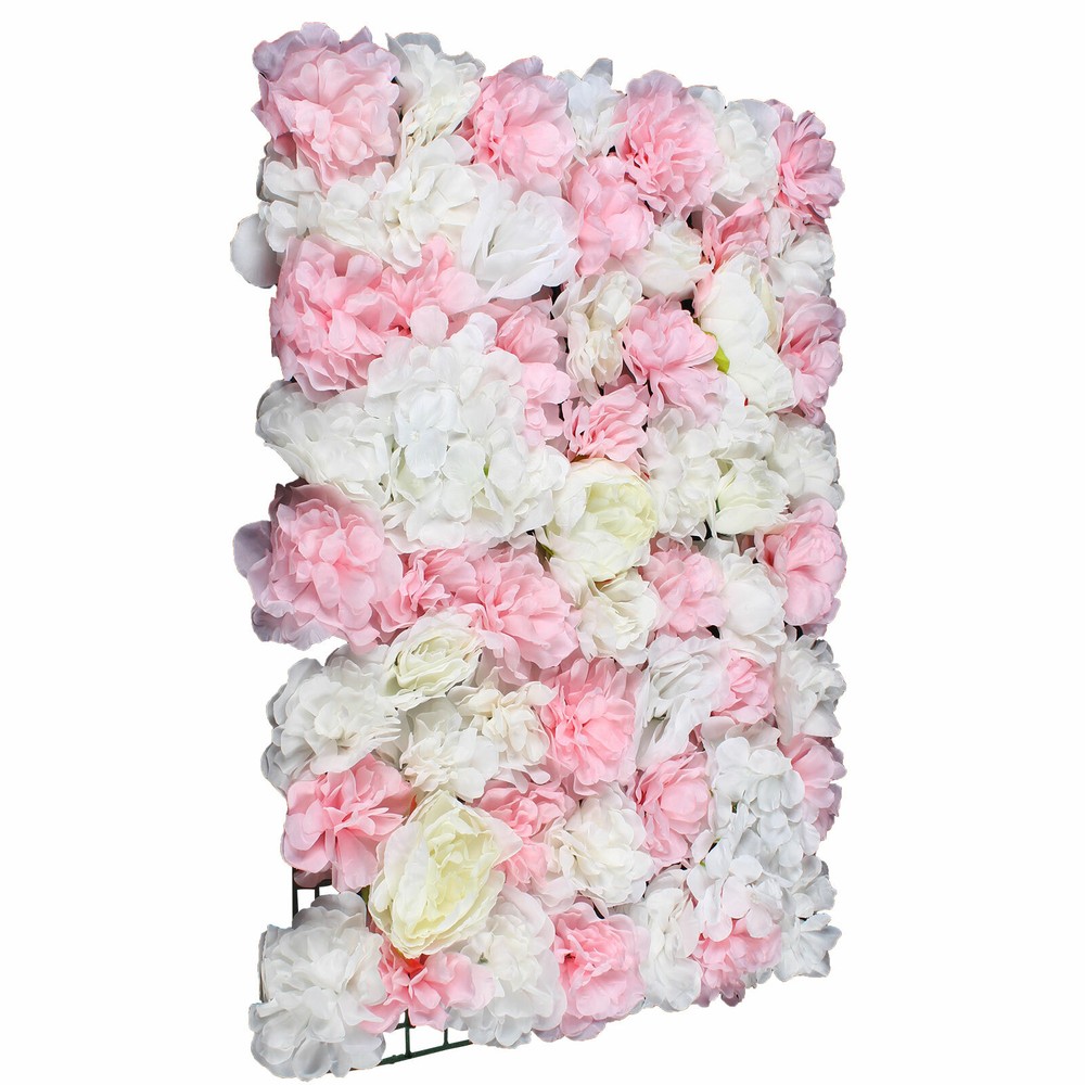 6pcs Artificial Flowers Wall Panel Rose Hydrangea Wedding Party Backdrop Decor