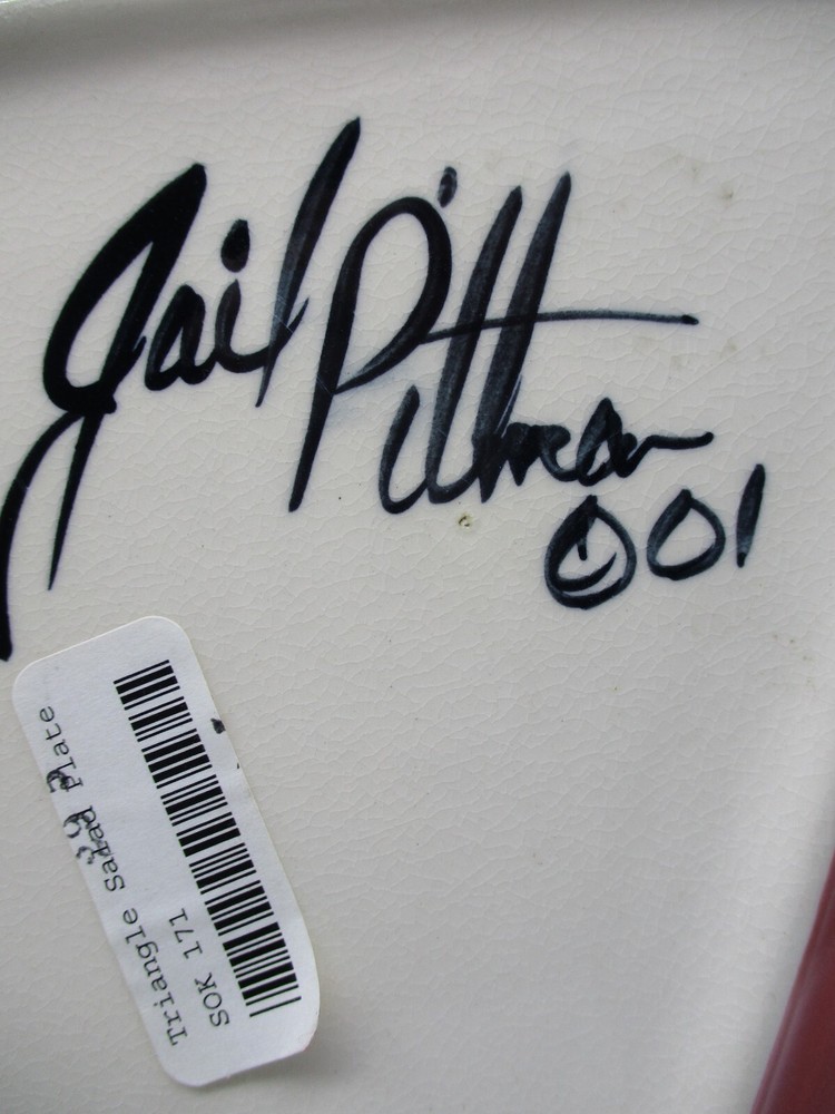 GAIL PITTMAN CHRISTMAS WHIMSY TRIANGULAR SALAD PLATE - Stocking - 10" 0610I