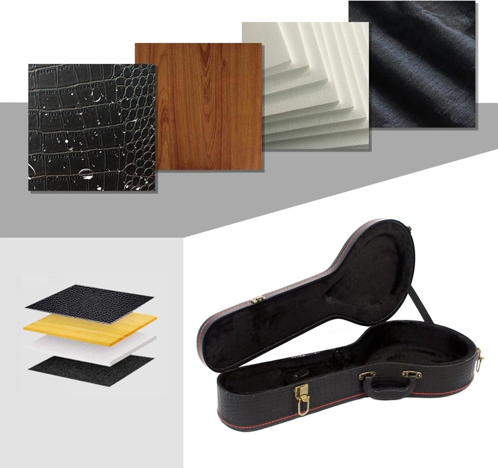 Mandolin Hard Case, A-Style Mandolin Case, Crocodile Pattern Leather