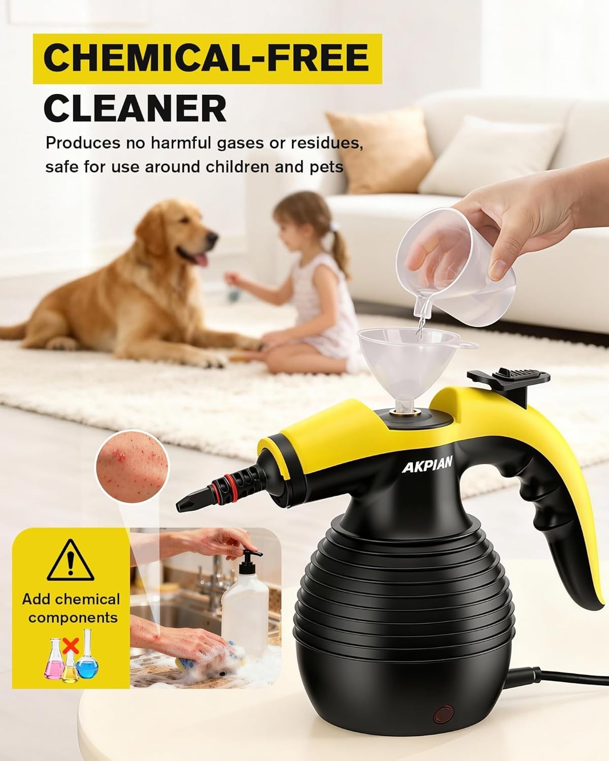 Handheld Steam Cleaner, Steamer for Cleaning, Multipurpose Portable Steam Cleane