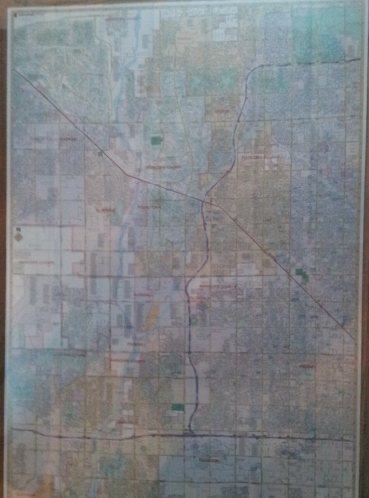 Phoenix West Valley AZ Laminated Wall Map (K)