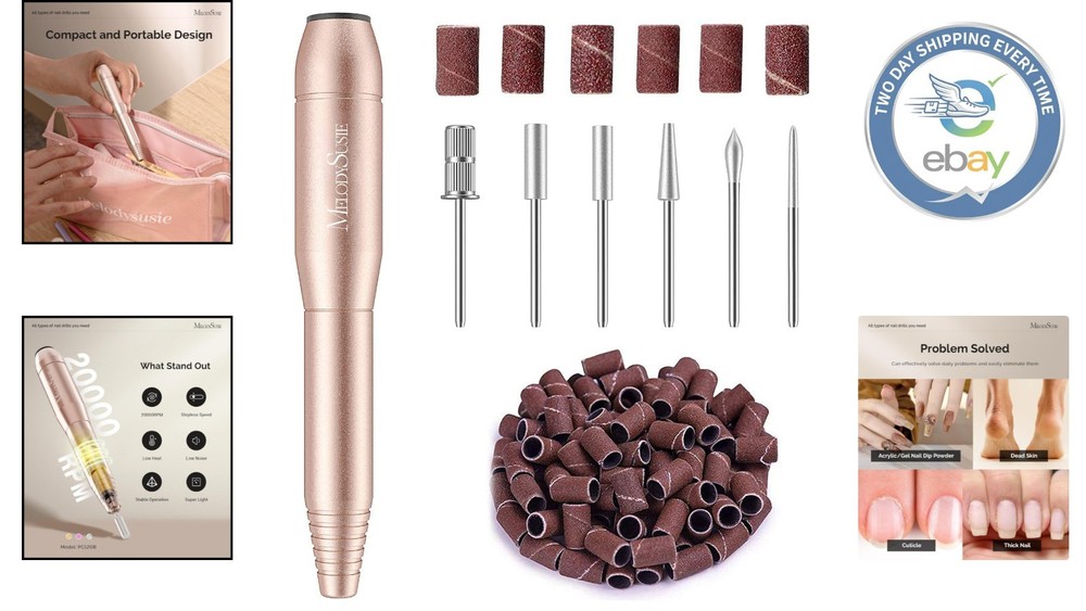 Multifunctional Nail Drill Kit with Metal Bits - Compact & Lightweight Design