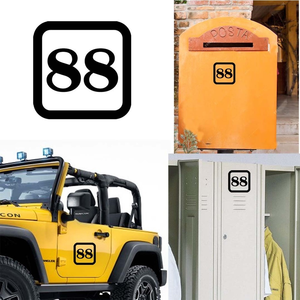 Sticker Vinyl Number 88 Version v1sq