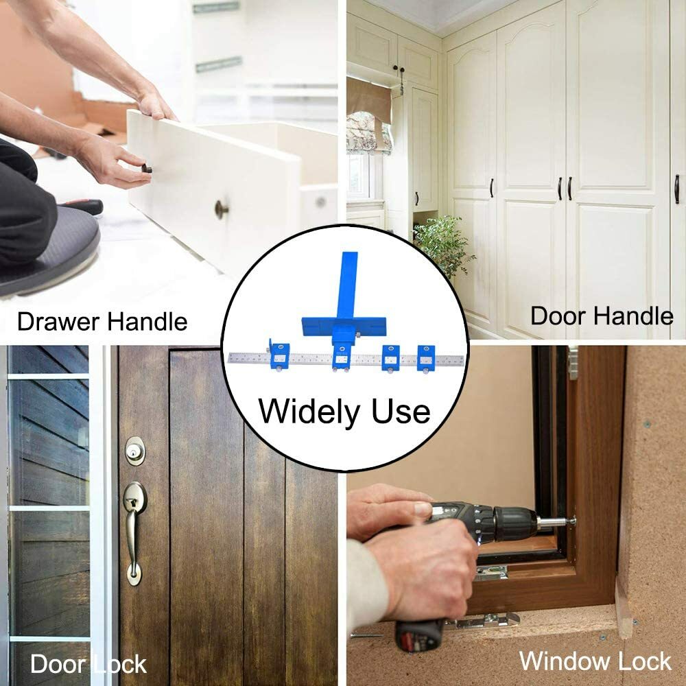 Cabinet Hardware Jig Adjustable Punch Locator Handle Template Tools Drill Guide