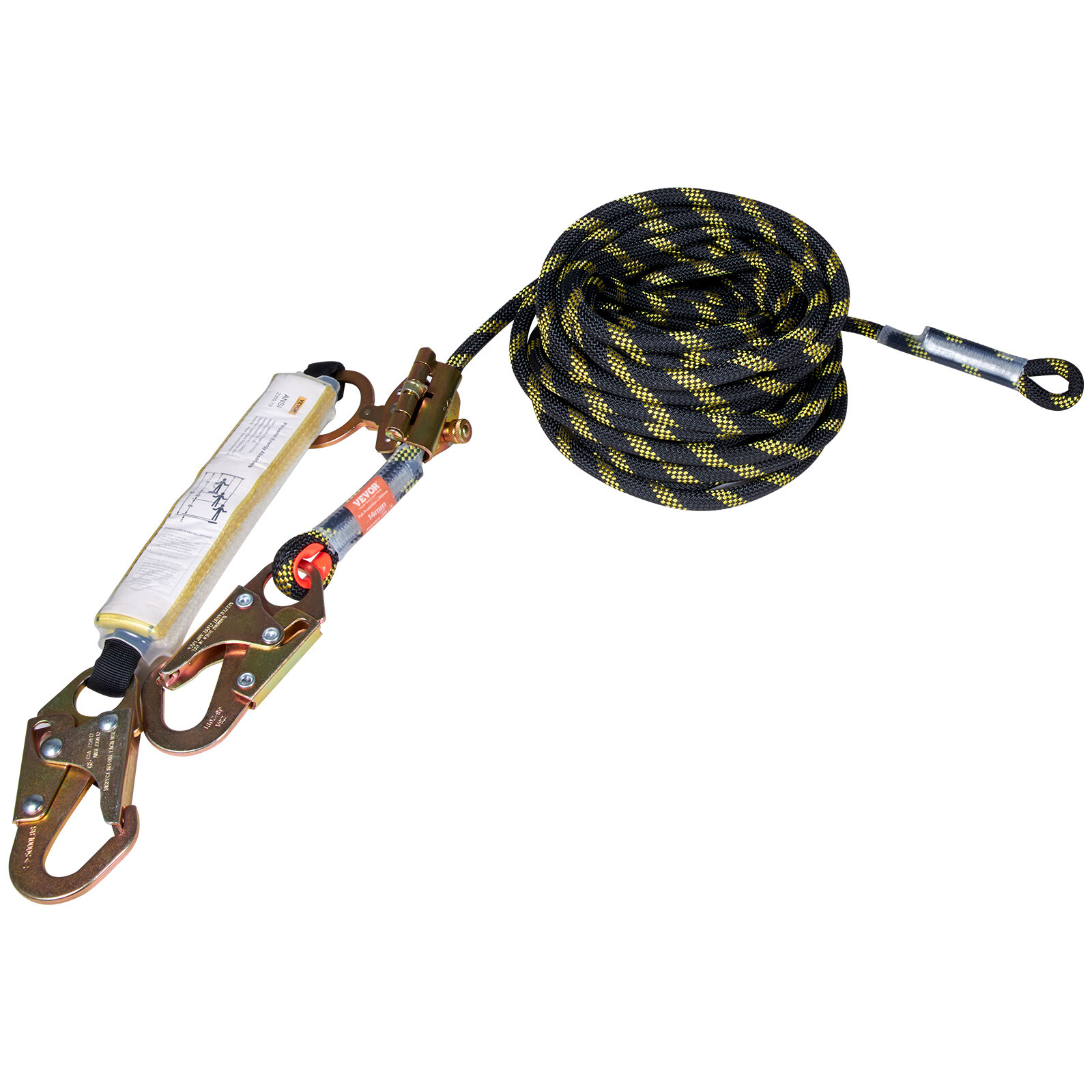 VEVOR Vertical Lifeline Assembly 25ft Fall Protection Rope Polyester 30 KN ANSI