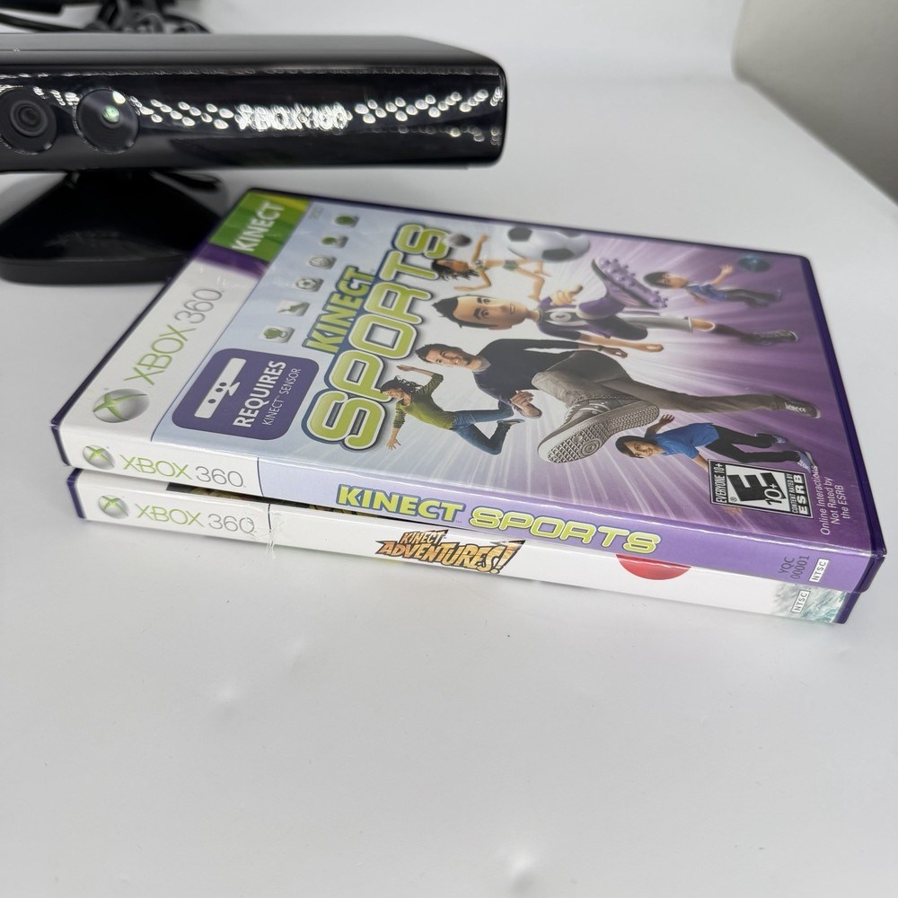 Microsoft Model 1414 Xbox 360 Kinect Sensor Bar Camera with 2 Games Adventures