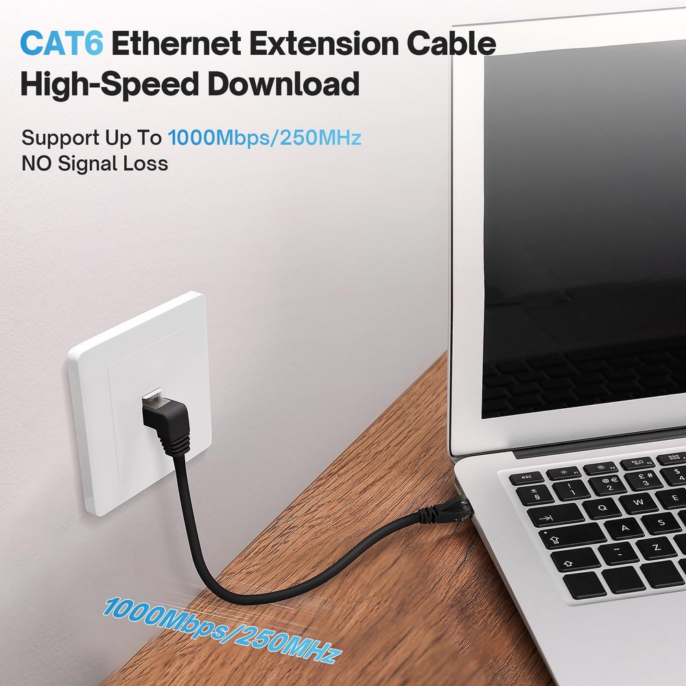 Cat 6 Ethernet Extension Cable 5Pack, Multiple Angle 2 Feet, 5 Pack