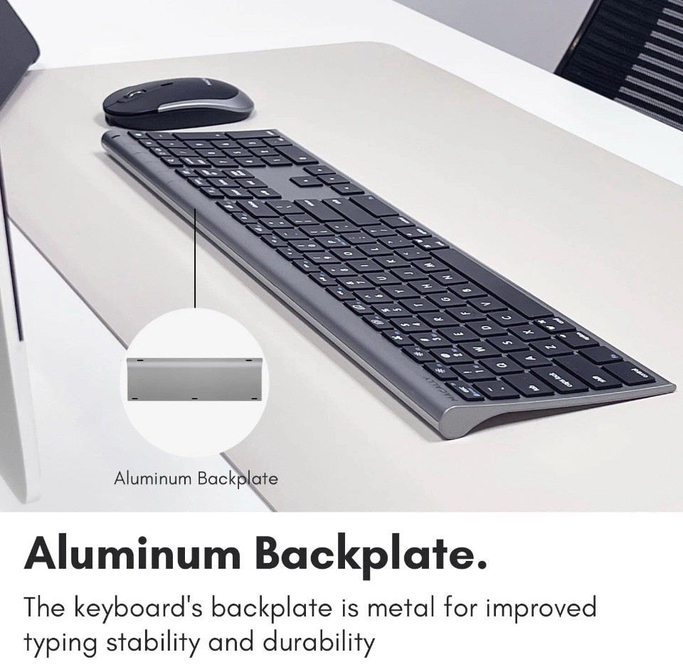 Space Gray Wireless Keyboard and Mouse Set for Mac Bluetooth Multi Device Com...