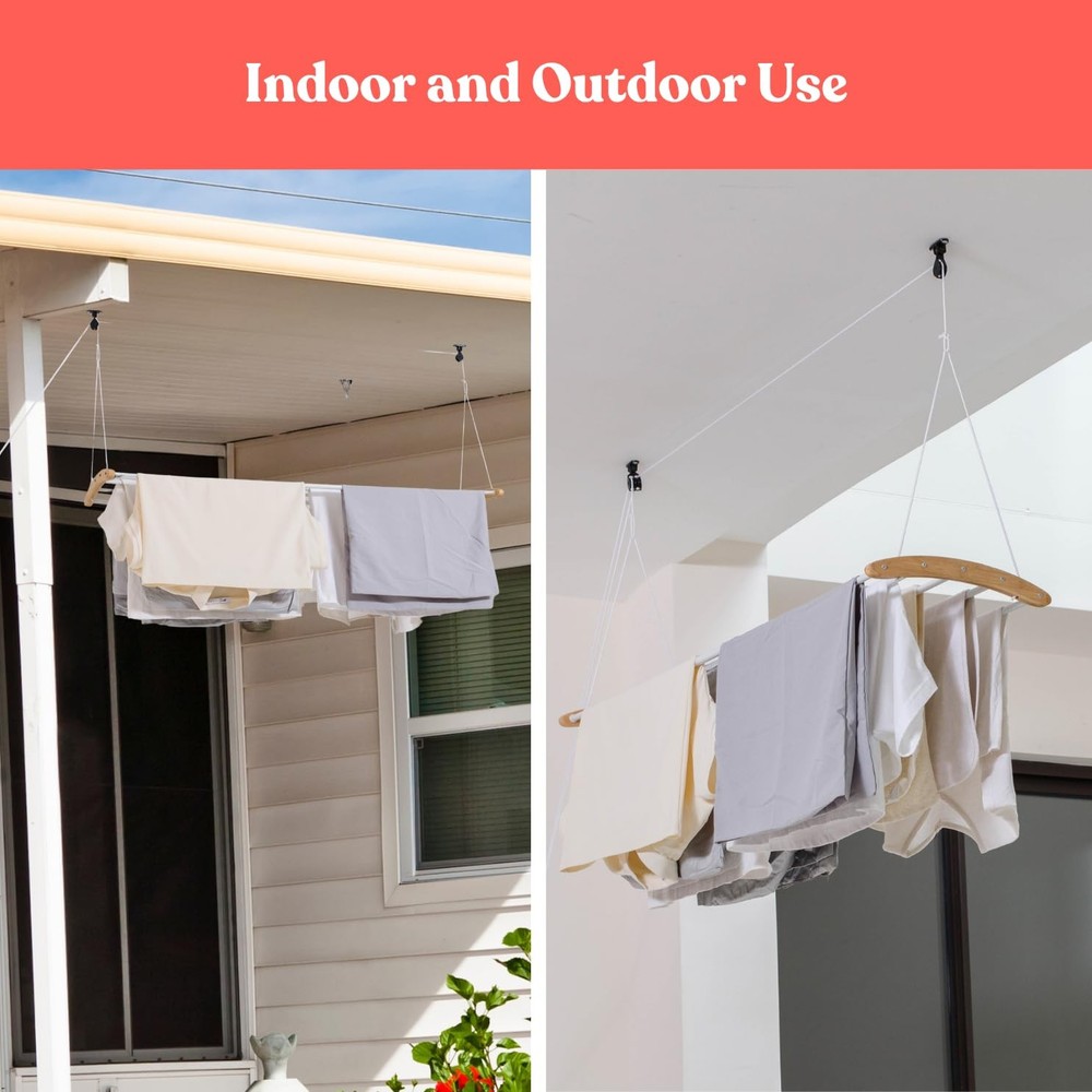 Ceiling Mounted Drying Racks for Laundry-Space-Saving Ceiling Clothes Drying ...