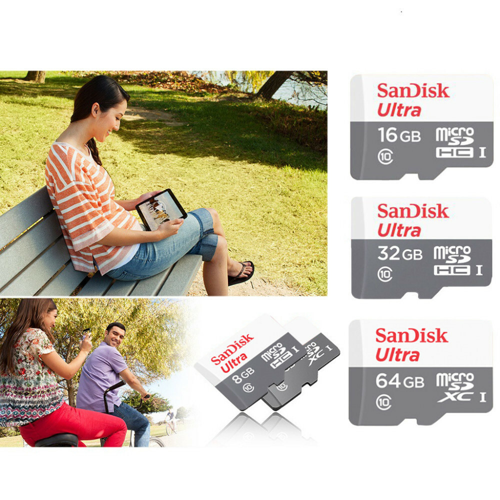 SanDisk Ultra 16GB 32GB 64GB 128GB Micro SD C10 SDXC Flash Memory TF Card Reader