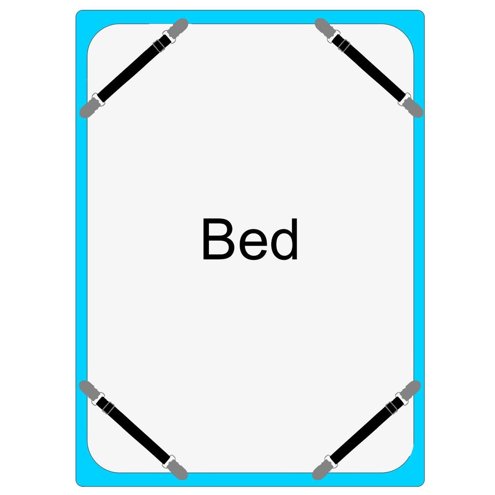12 Pack Adjustable Bed Sheet Straps Elastic Bed Fitted Sheet Holder with Clips