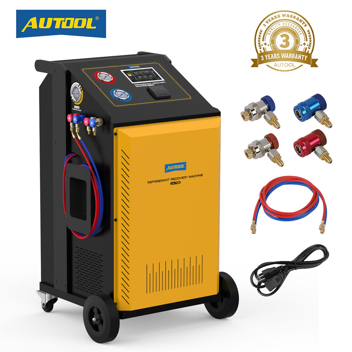 Refrigerant Recovery Machine Fully Automatic A/C HVAC Recycling Dual Cylinder