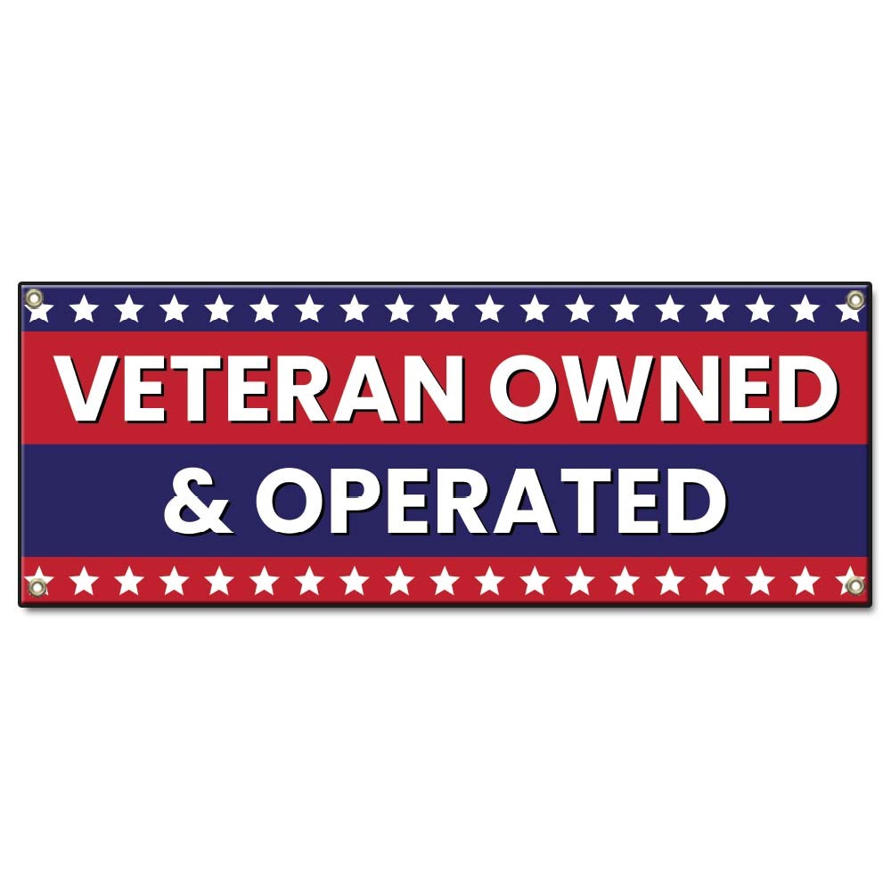Veteran Owned & Operated Banner Concession Stand Food Truck Single Sided