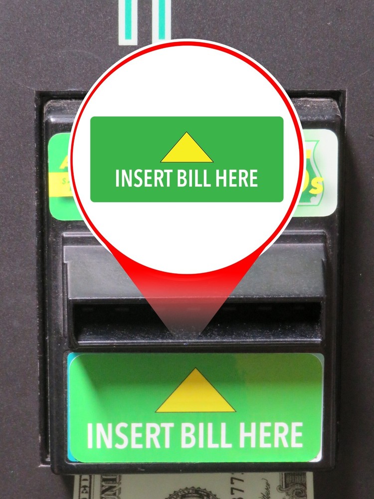 Insert Bill Here Mars validator decal stickers for recycler validators