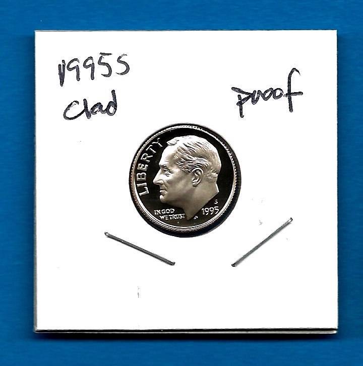 1995 S CLAD PROOF Roosevelt Dime - Gem Proof - Deep Cameo