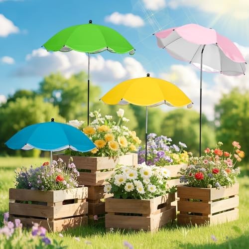 4 Pack Plant Umbrellas for Outdoor Plants,26" Larger Garden Umbrella Sun Shade