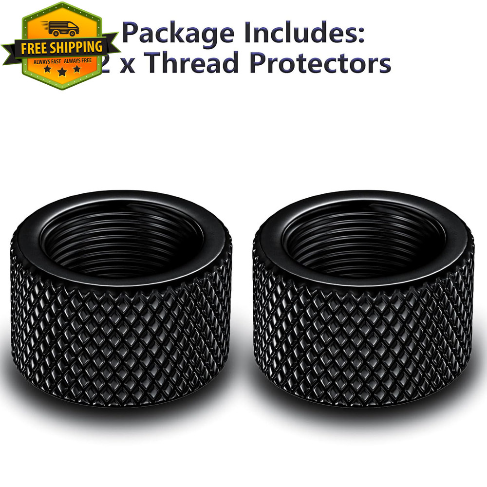 2 Pack 5/8x24 Steel Thread Protector Black Muzzle Thread Cover