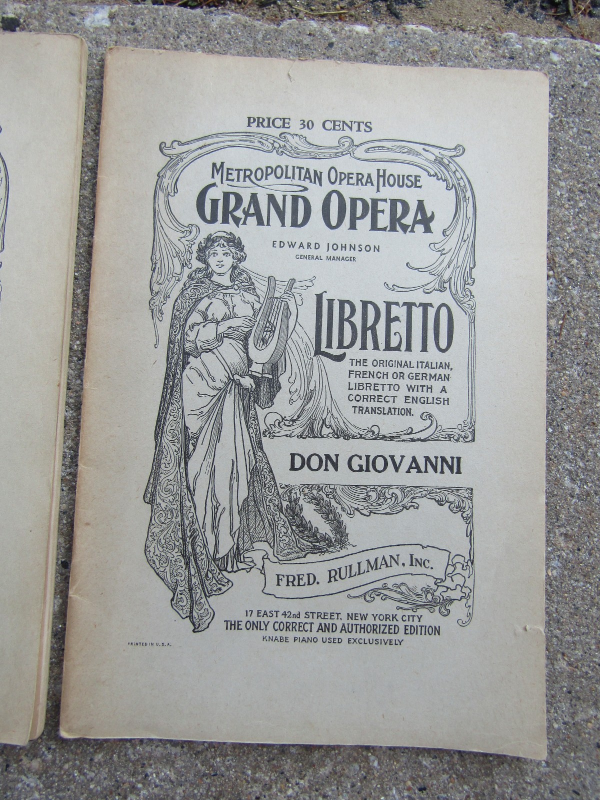 Early 1900's Lot of 3 Vintage Metropolitan Grand Opera House NY Playbill Program