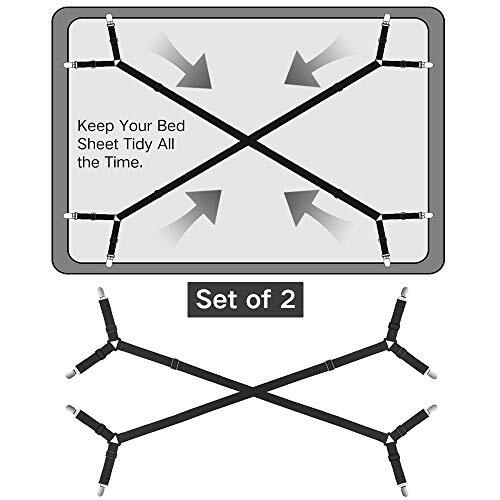 Bed Sheet Fasteners, Adjustable Triangle Elastic Suspenders Gripper Holder