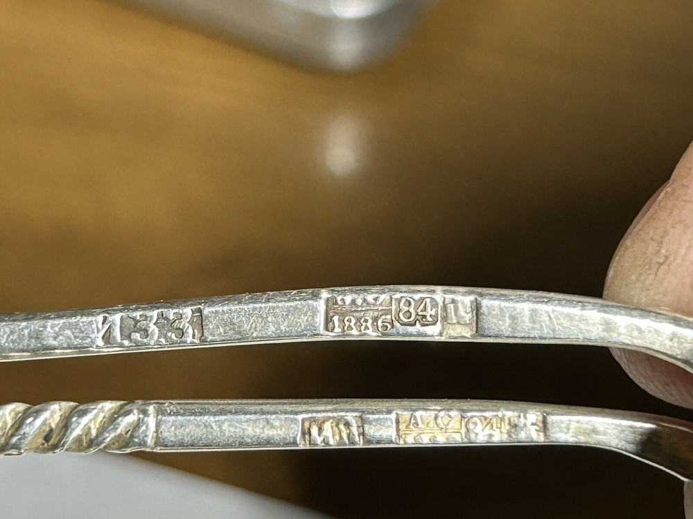 Imperial Russia 84 Silver Engraved Signed Five Spoons