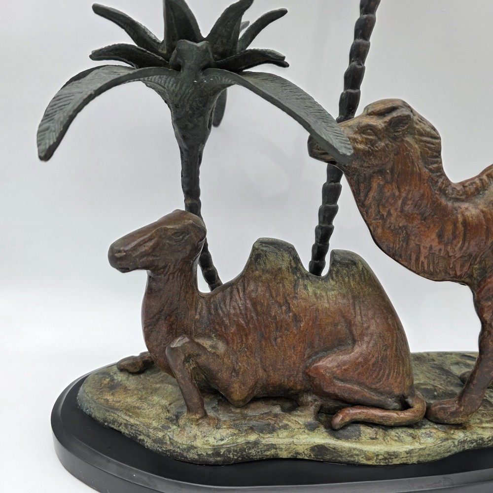 Orientalist Cold-Painted Bronze Middle Eastern Camel Form Candelabra