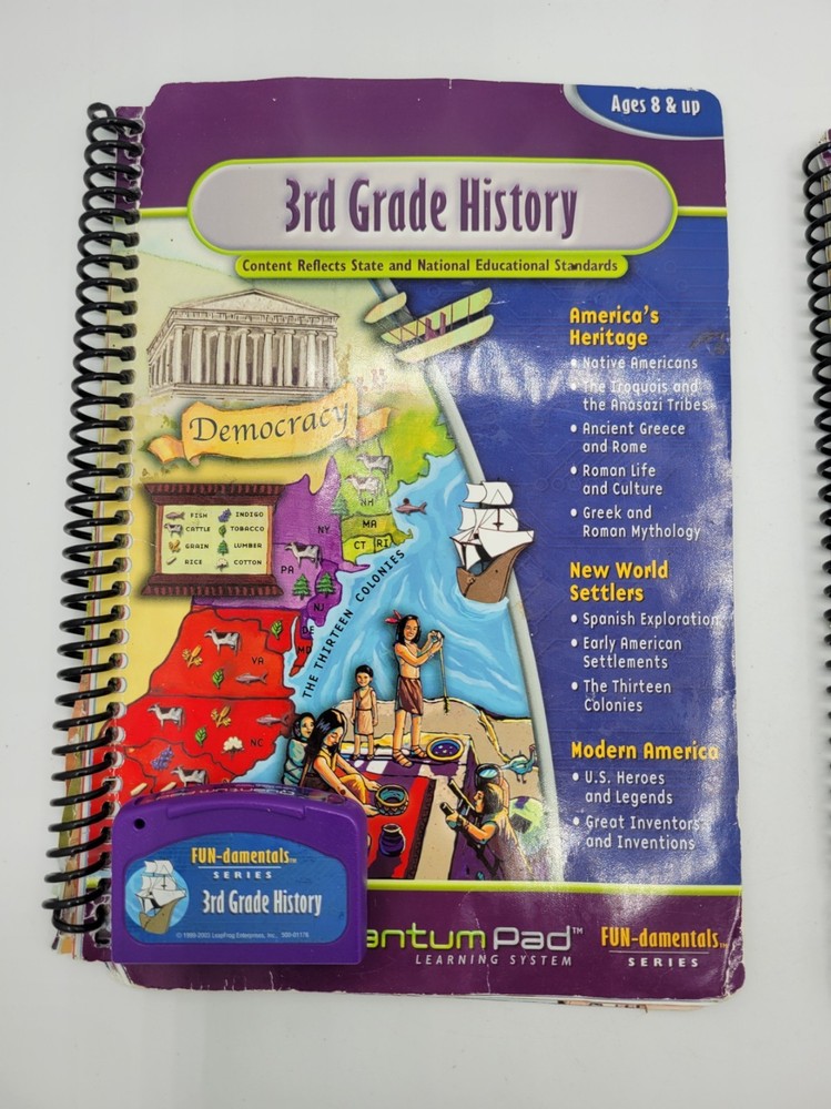 LeapFrog Quantum Pad 3rd & 4th Grade History Books Cartridges Bundle