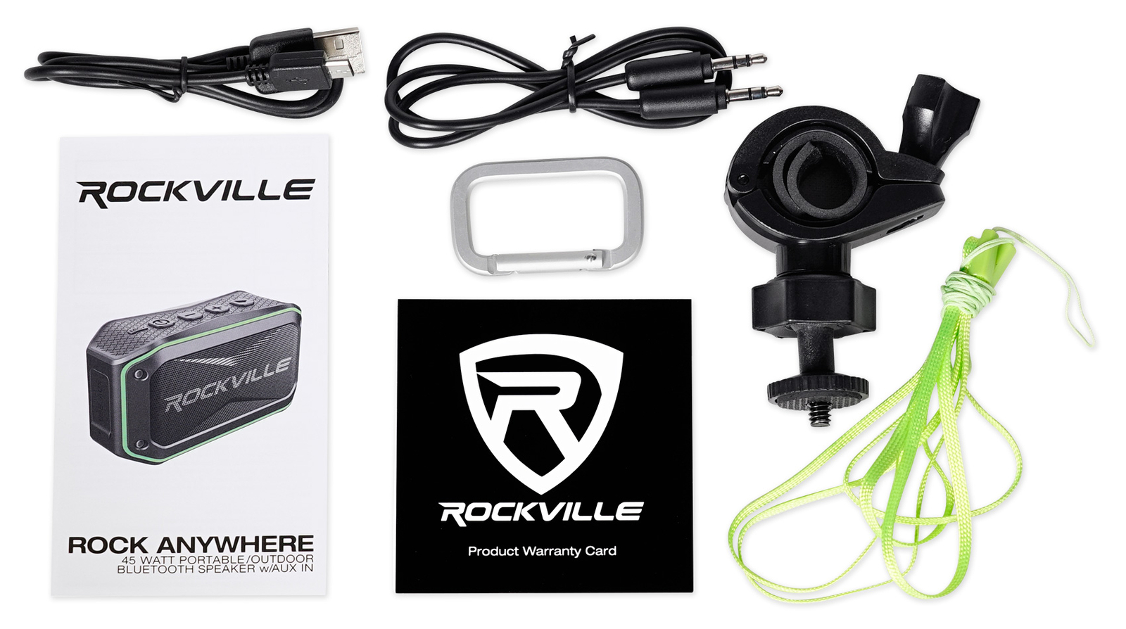 (2) Rockville ROCK ANYWHERE WaterProof Portable Bluetooth Speakers+TWS Linking