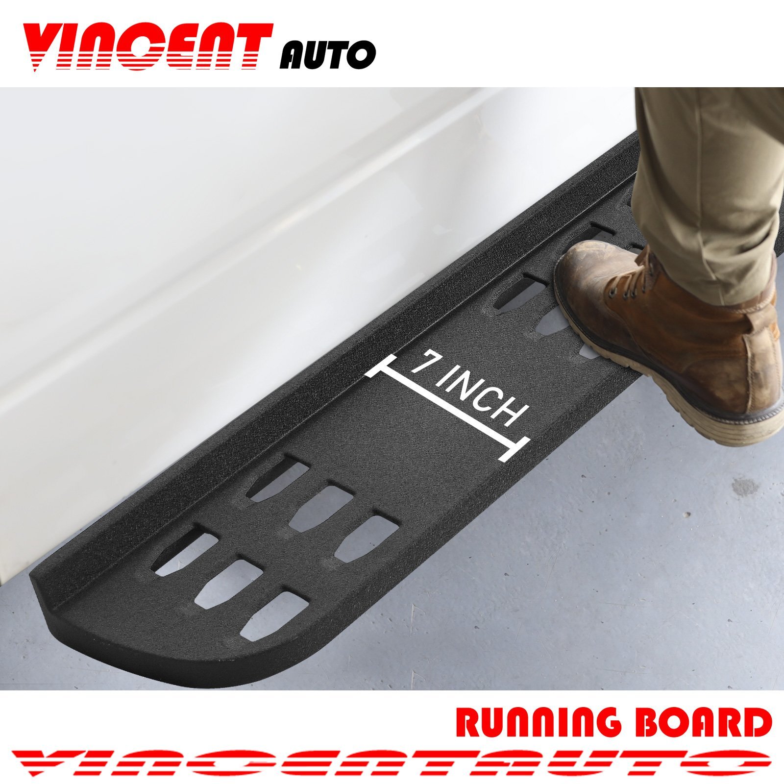 7" Black Raptor Bar Fit 15-24 FORD F-150 Super Crew Cab Side Step Running Board