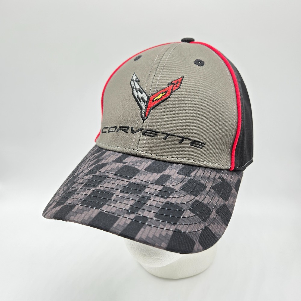 C8 Corvette Carbon Flash Checkered Bill Hat Cap Strapback Pre-owned Excellent