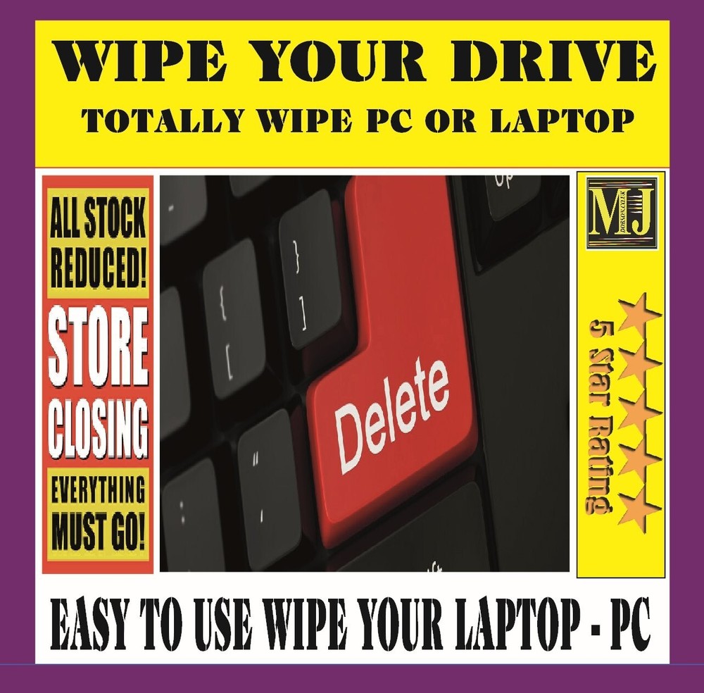Erase Laptop Hard Drive Version Wipe Clean Format Delete Destroy Data USB