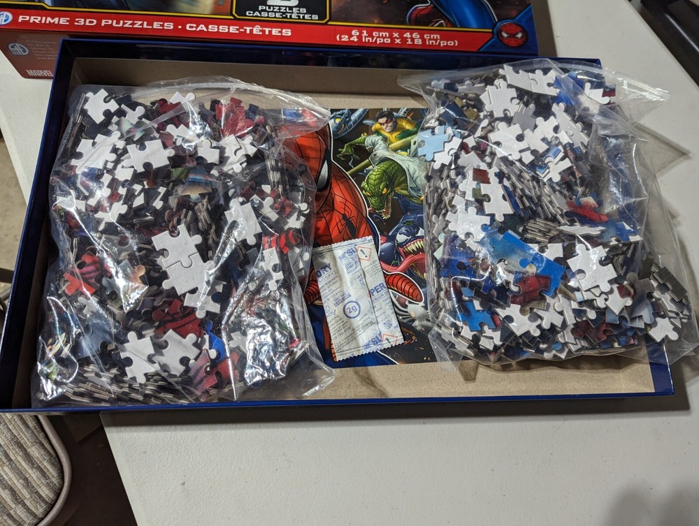 Marvel Spider-Man Prime 3D TWIN PACK Puzzles (500/pcs each) Open box