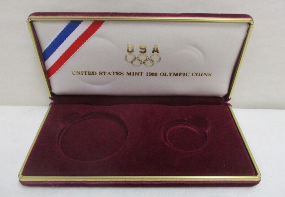 EMPTY PRESENTATION BOX for US Mint 1988 Olympics 2-Coin Gold & Silver Set