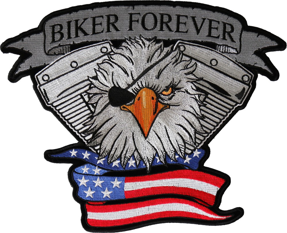 Biker Forever Eye Patch Eagle Patch - 12x10 inch - PL6941
