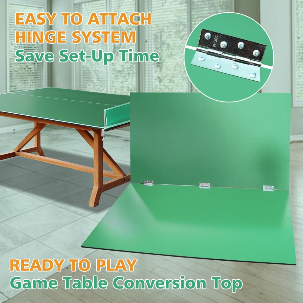 Foldable Ping Pong Table Top for Indoor Games 8.5ft Green Conversion Surface