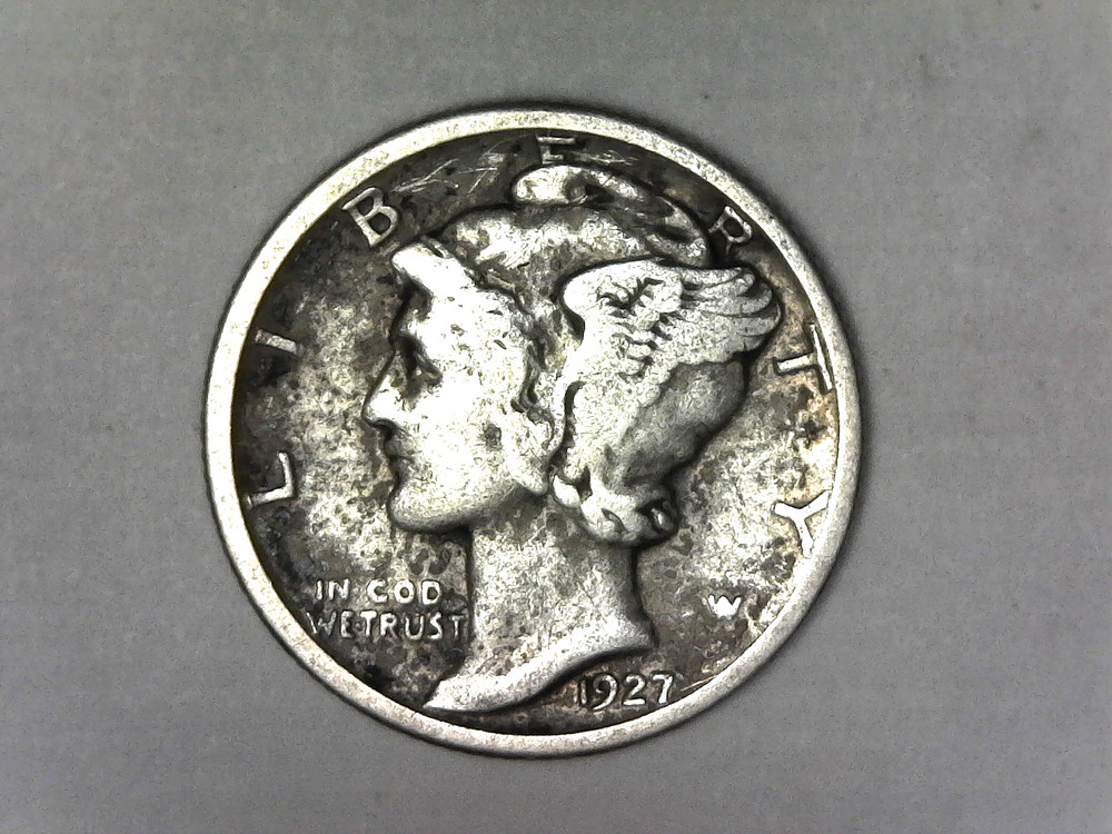 1927, Mercury Dime-VG+