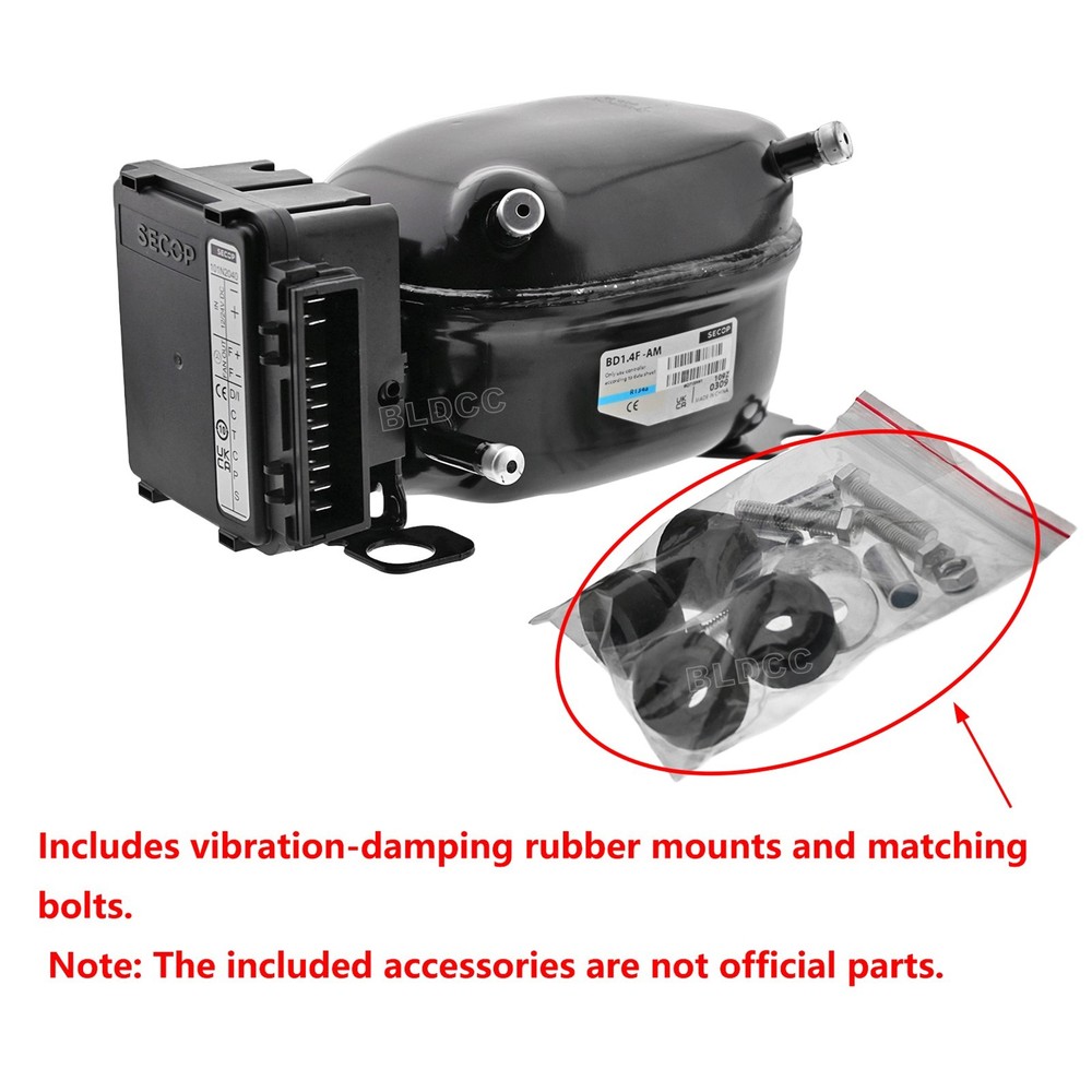 SECOP R134a BD1.4F DC Micro Compressor + DC 12V/24V 101N2040 Controller Unit Kit