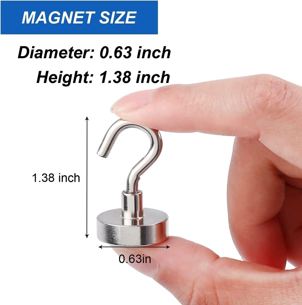 Strong Rust-Resistant Neodymium Hooks - 30lbs Capacity for Ultimate Versatility