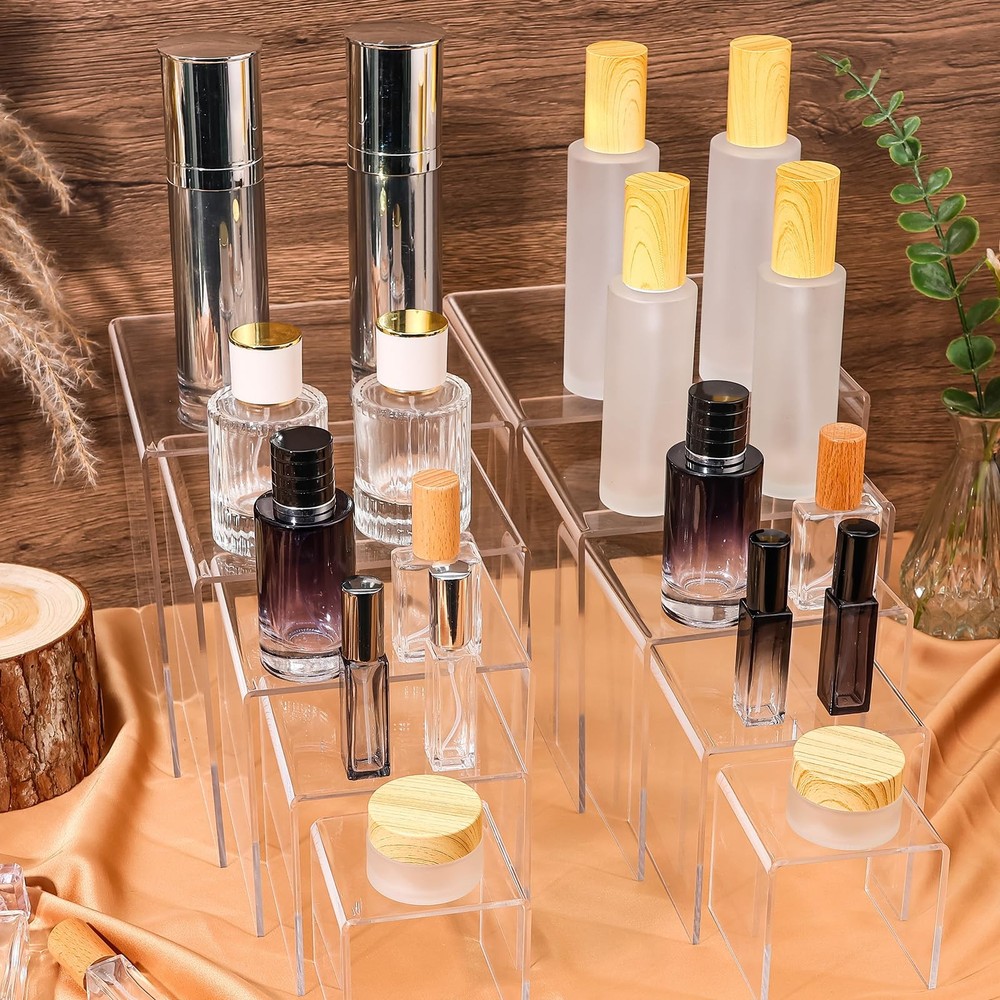 10 Pcs Acrylic Display Risers, 2 Sets 5 Sizes Square Acrylic Risers Display S...