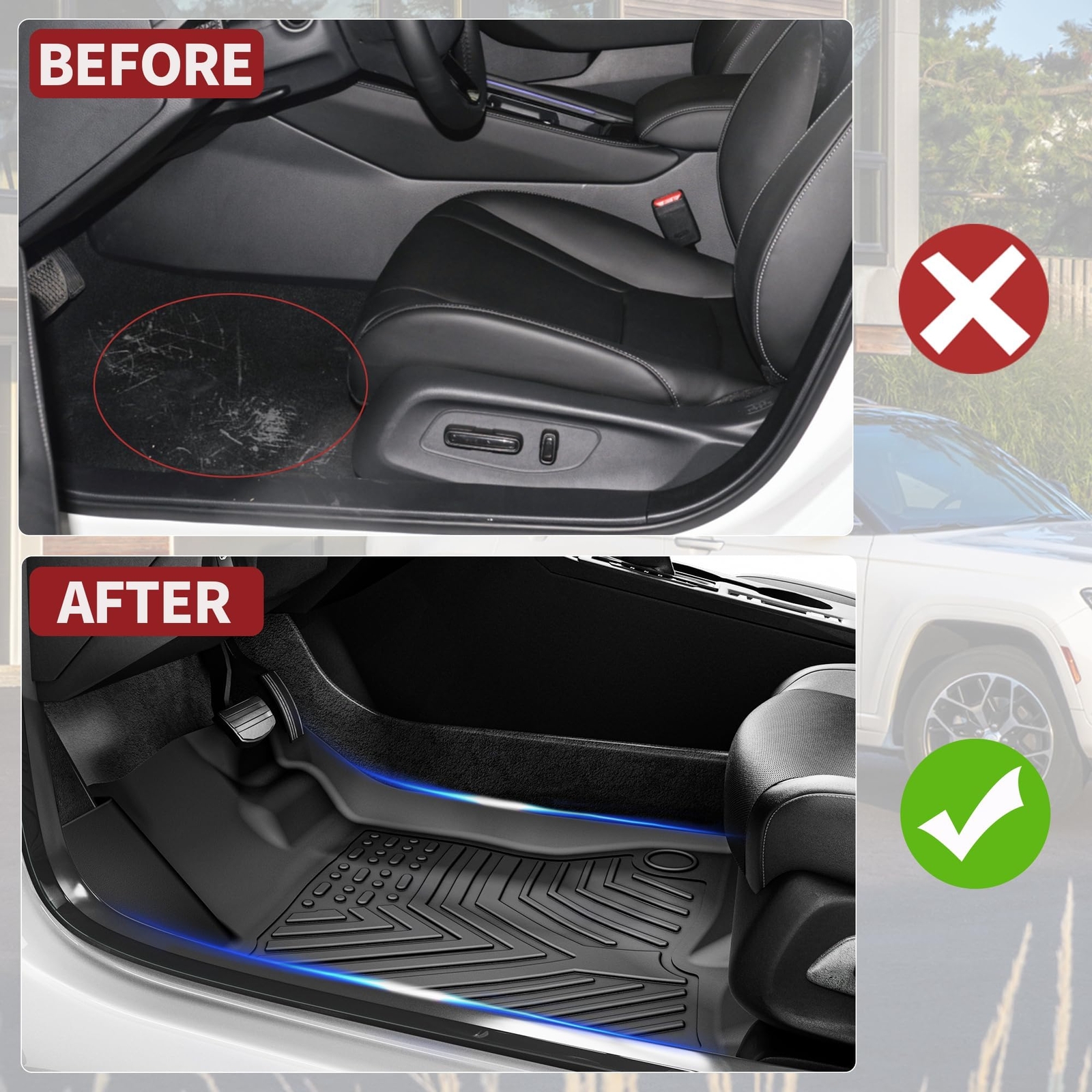 YITAMOTOR Floor Mats Liner for 2014-2019 Chevy Silverado GMC Sierra Double Cab