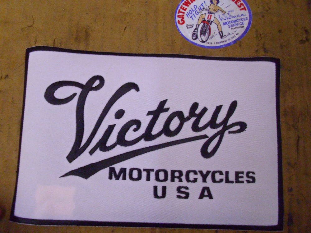 Victory Script Patch - White - Large-P/N#2831941,9"x6".#